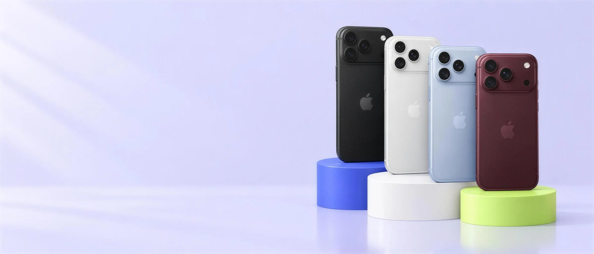 iPhone 18 Pro in black, silver, glacier and burgundy