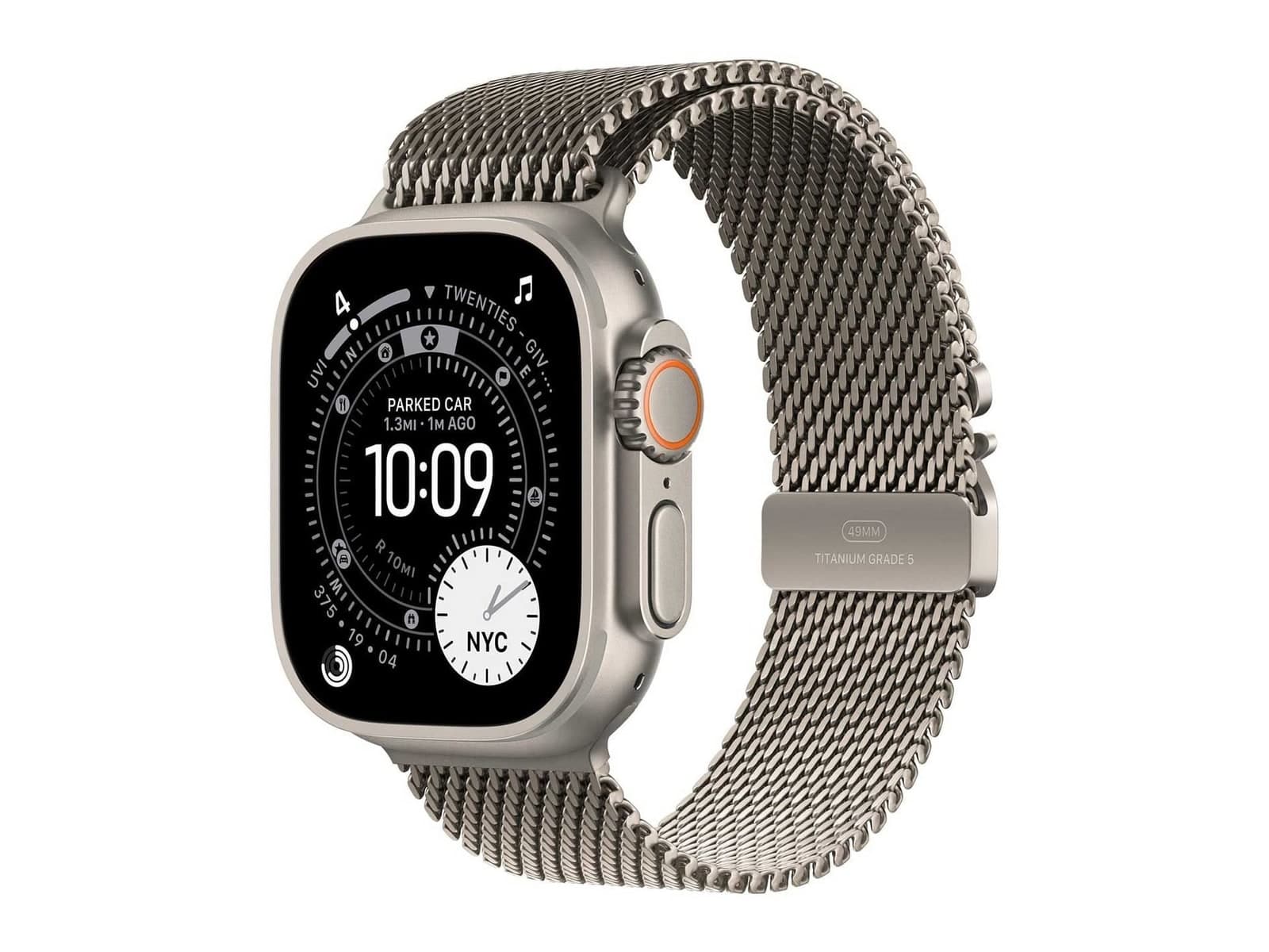 Apple Watch Ultra 3 Natural Titanium Titanium Milanese Loop · Natural · L