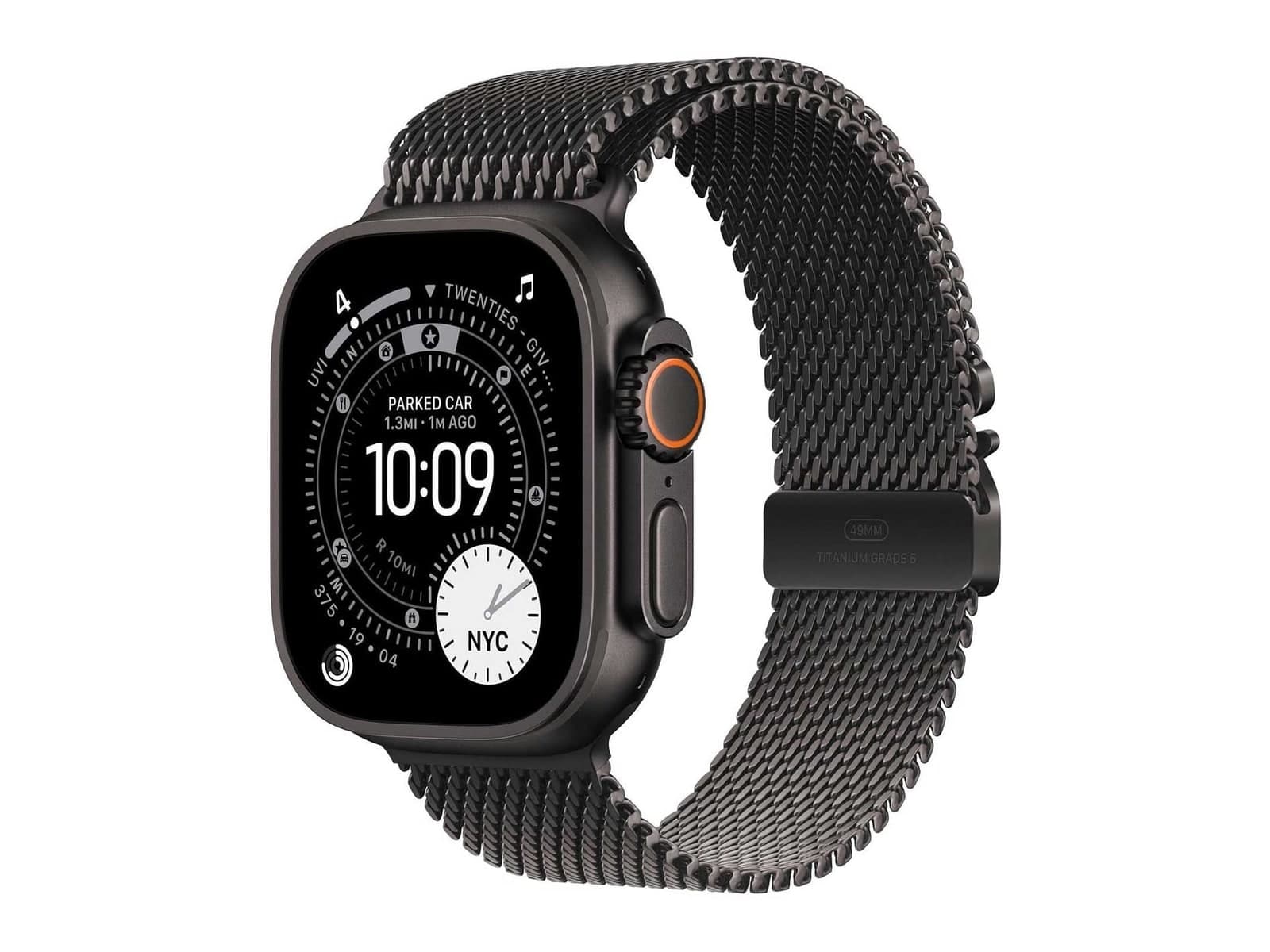 Apple Watch Ultra 3 Black Titanium Titanium Milanese Loop · Black Titanium · S
