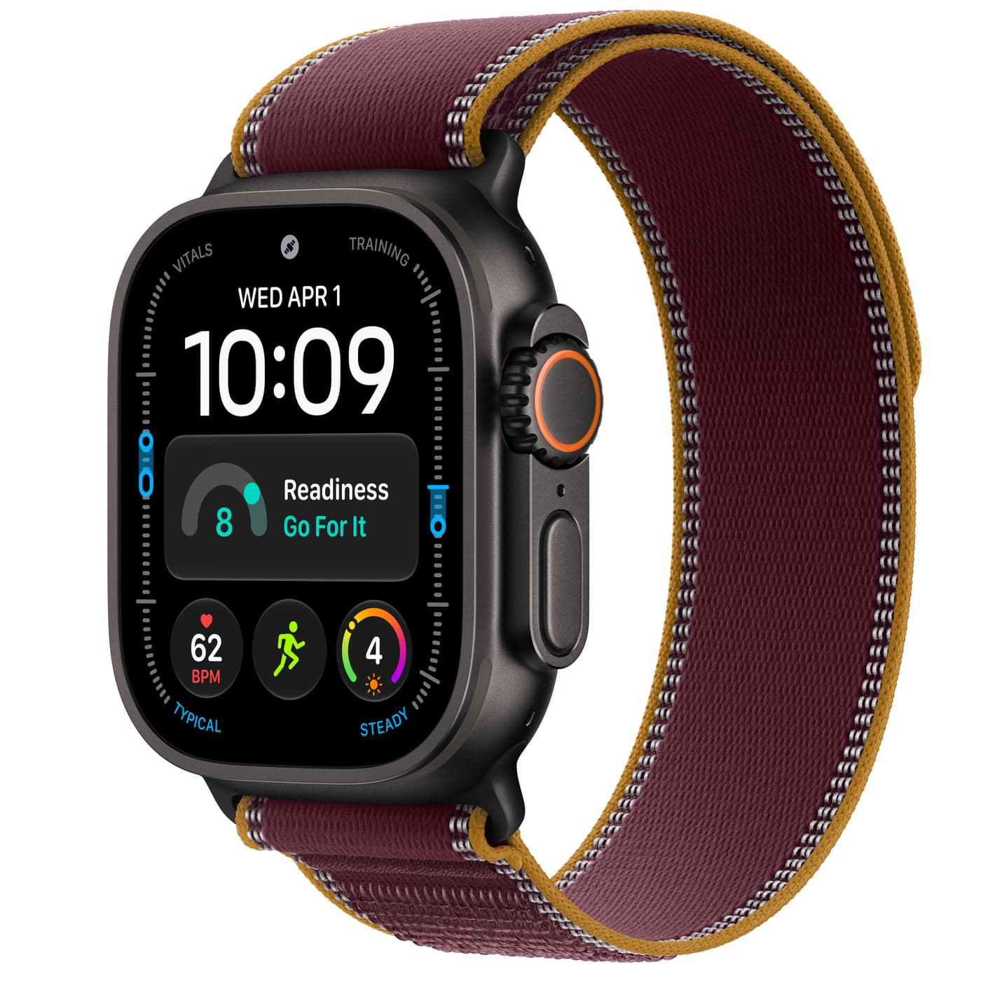 Apple Watch Ultra 4 Black Trail Loop · Burgundy · S/M