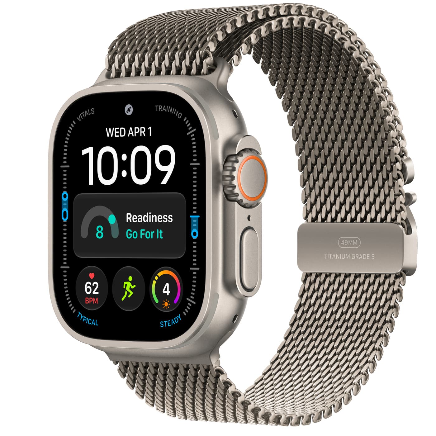 Apple Watch Ultra 4 Natural Titanium Milanese Loop · Natural · M