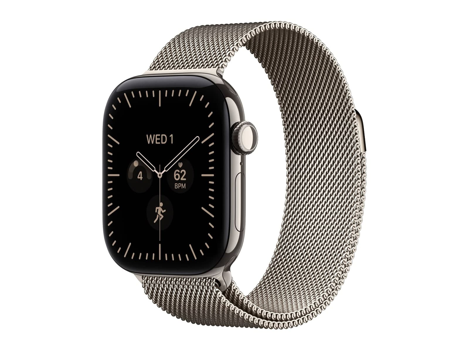 Apple Watch S12 42mm Natural Milanese Loop · Natural GPS + Cellular