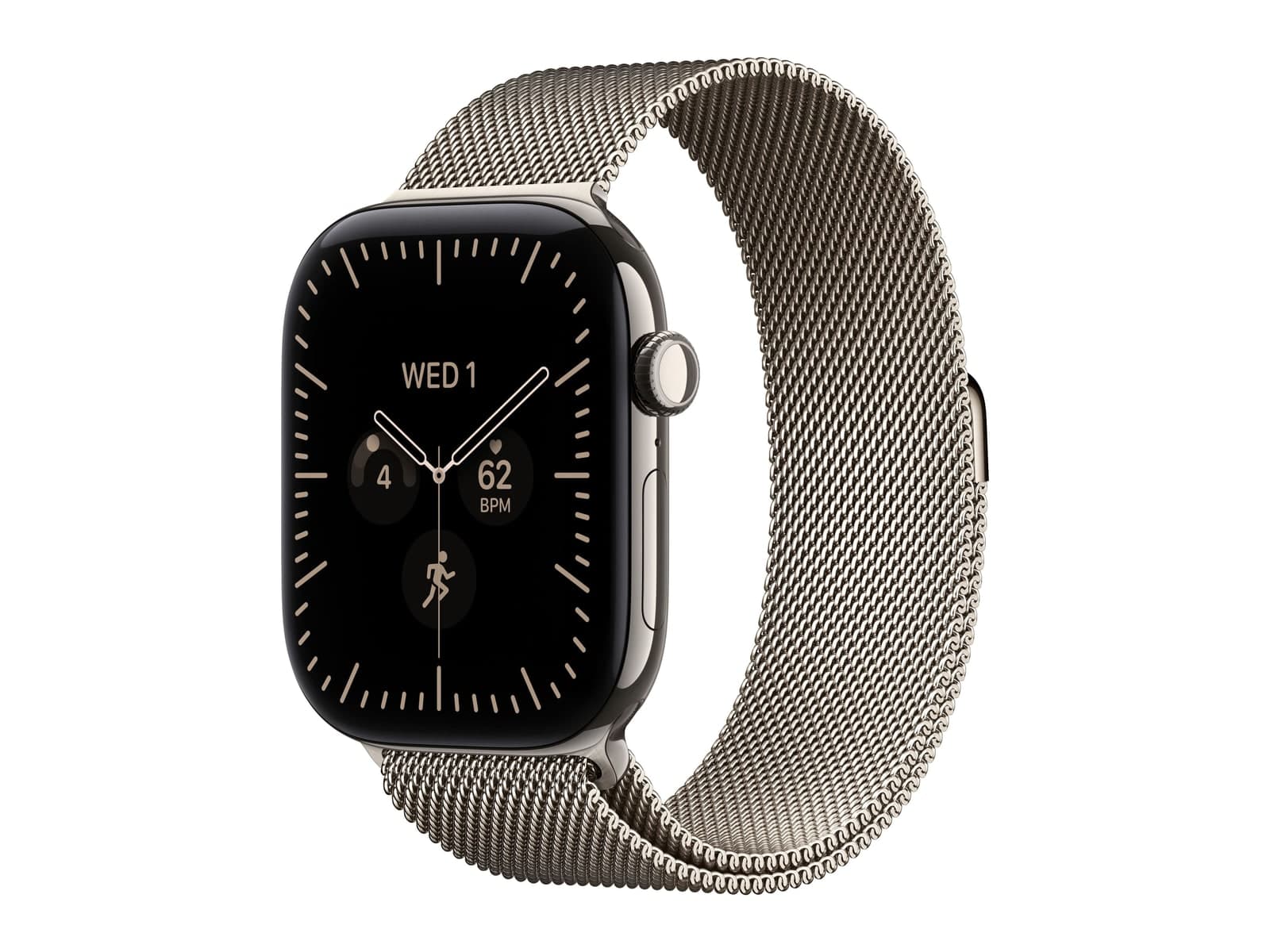 Apple Watch S12 46mm Natural Milanese Loop · Natural · S/M GPS + خلوي