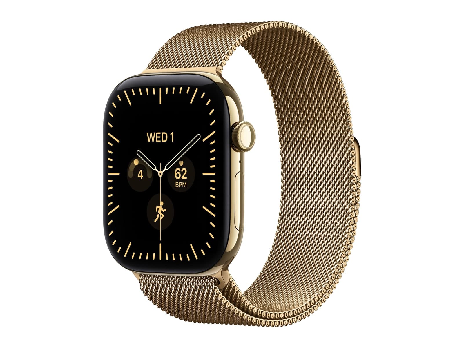 Apple Watch S12 42mm Radiant Gold Milanese Loop · Radiant Gold GPS + Cellular
