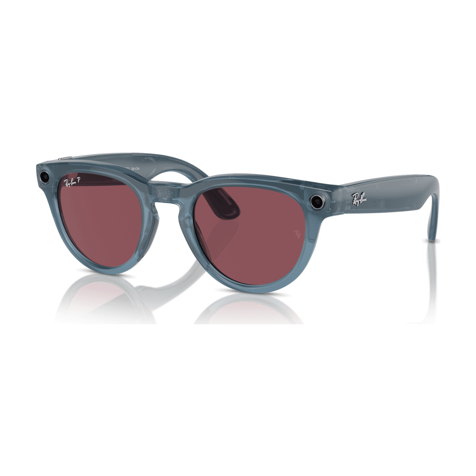 RayBan Meta Headliner Shiny Jeans Transparent / Dusty Red Polarized