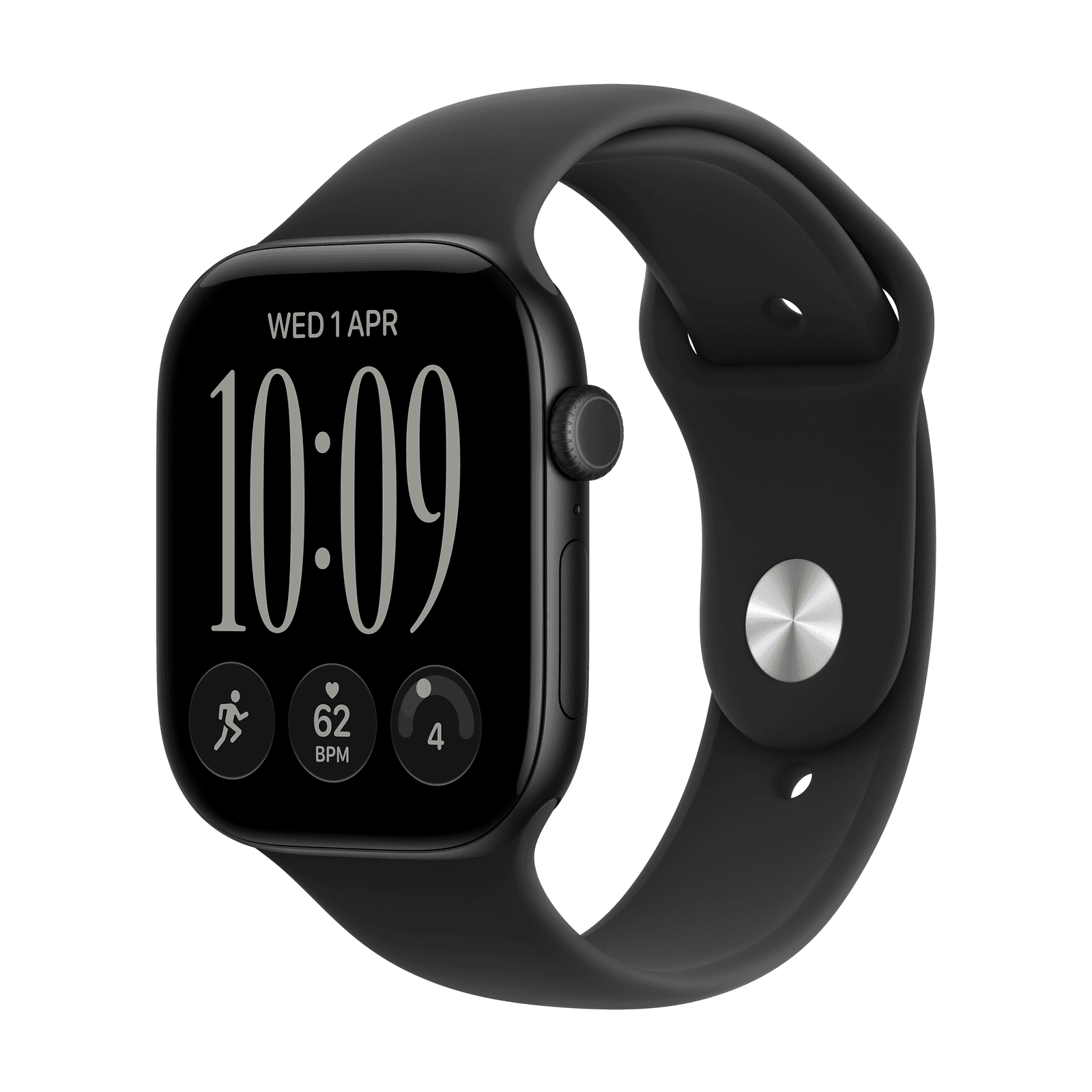 Apple Watch S12 46mm Black Sport Band · Black · M/L GPS
