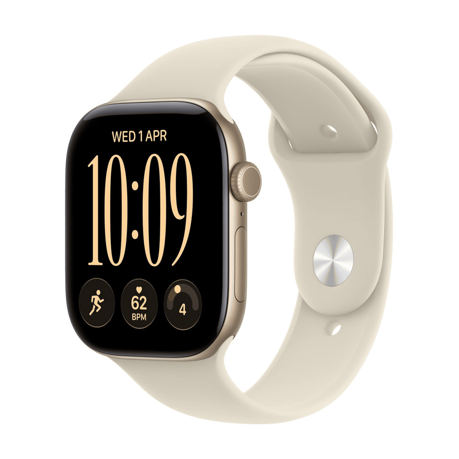 Apple Watch S12 42mm Light Gold Sport Band · Sand · S/M GPS