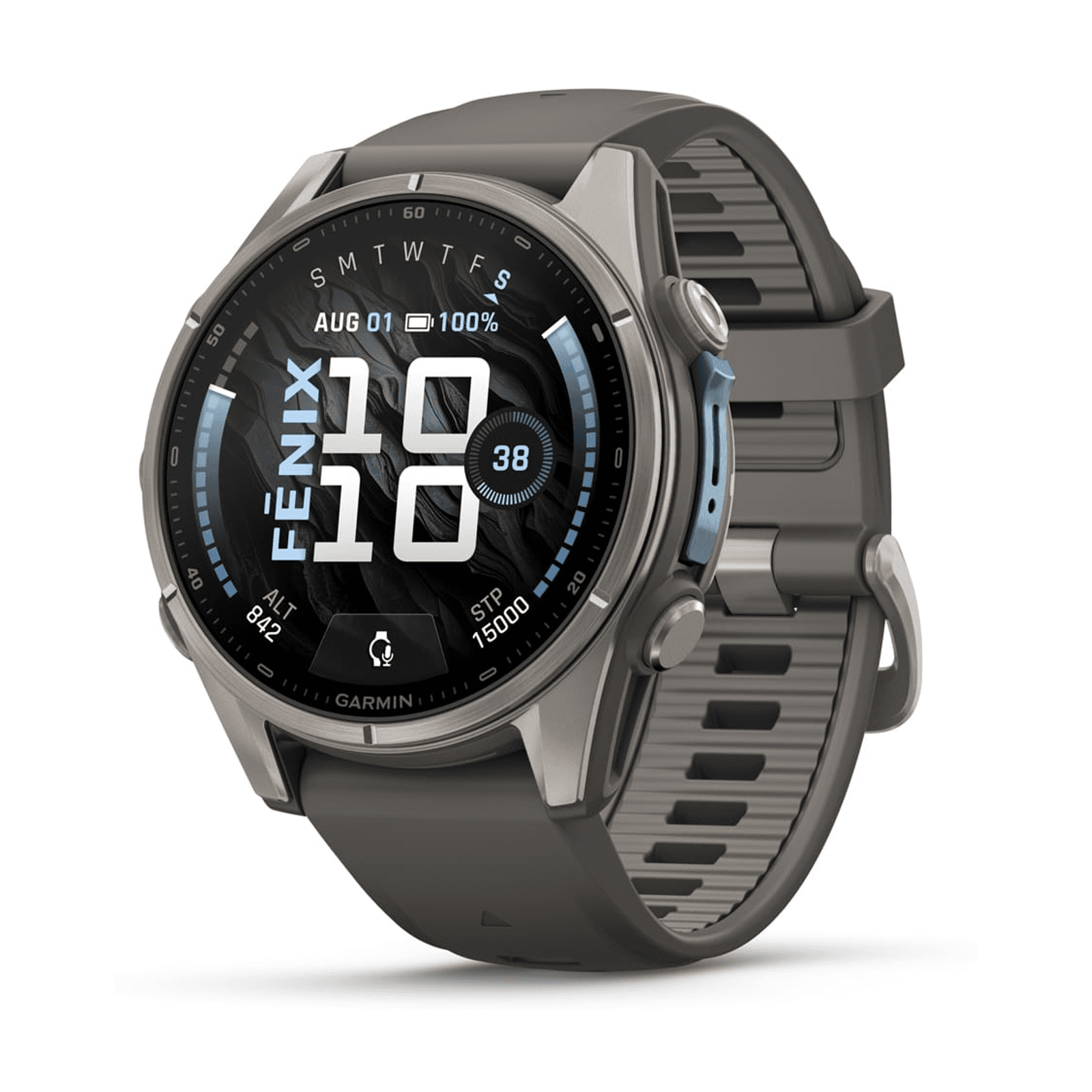 Garmin Fenix 9 43mm Titanium / Pebble Grey Silicone - 010-04761-11